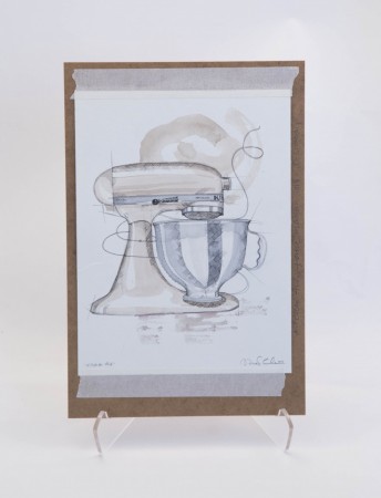 Signert original på MDF - "Kitchen Aid"