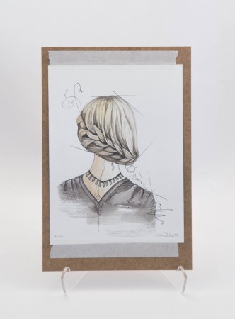 Signert original på MDF - "Flette"