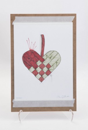 Signert original på MDF - "Hjertekurv"